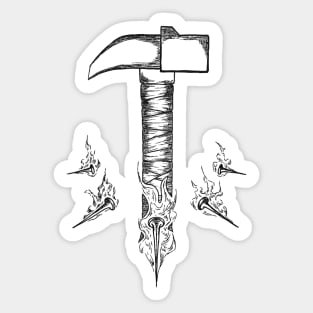 Nobara weapon hammer and nails Sticker